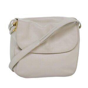 Authentic BALLY Shoulder Bag Leather White